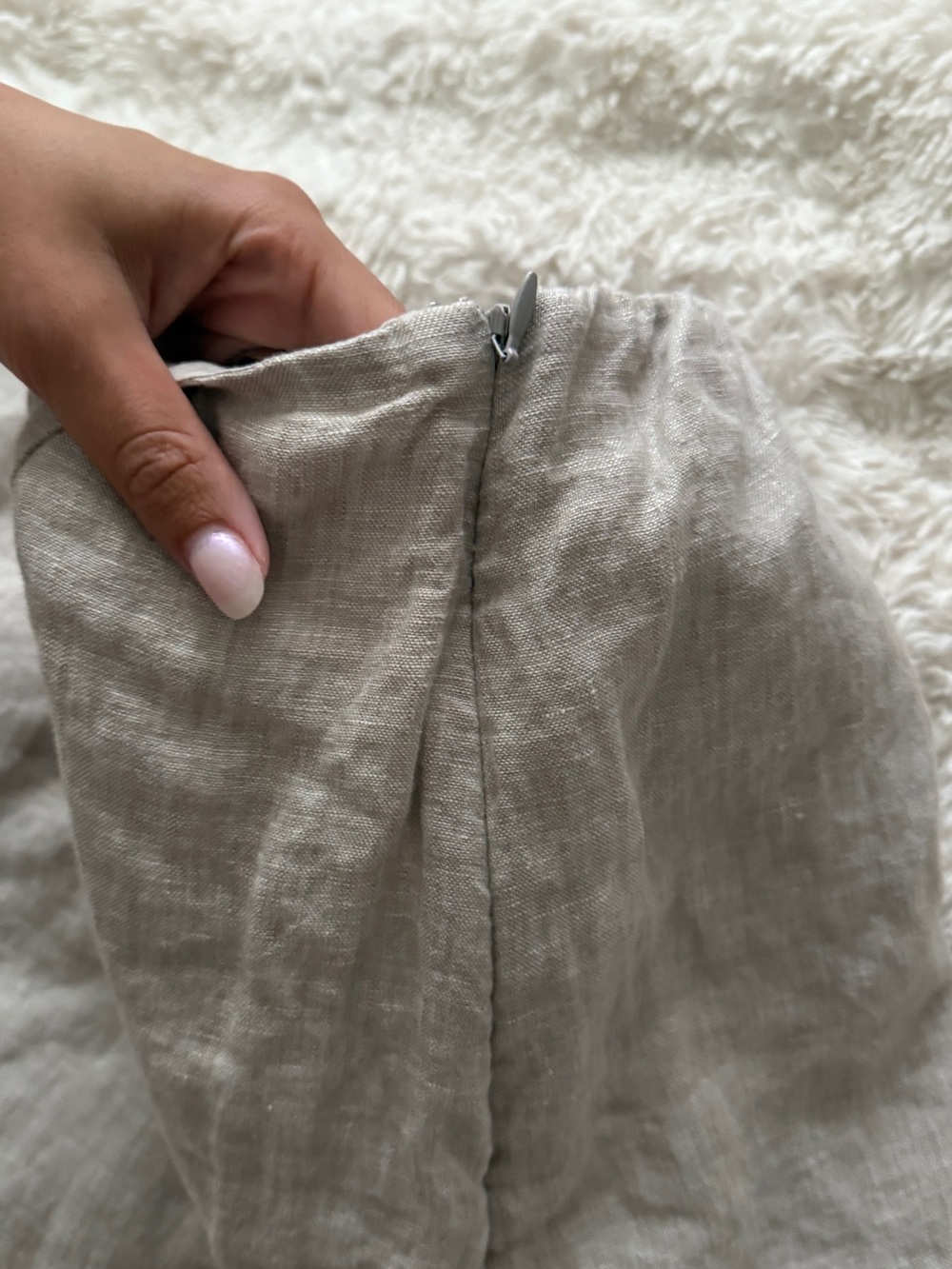 Quince Taupe Wrap Linen Skirt - Picture 4 of 8